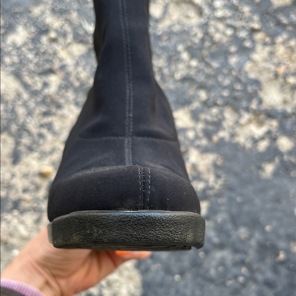 EUC Donald J. Pliner leather/nylon Black Heeled Boots with Zipper - Picture 9 of 16